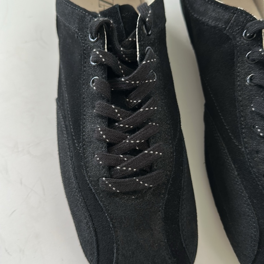 Zara Men's Retro Split Leather Black Sneakers - Picture 5 of 12